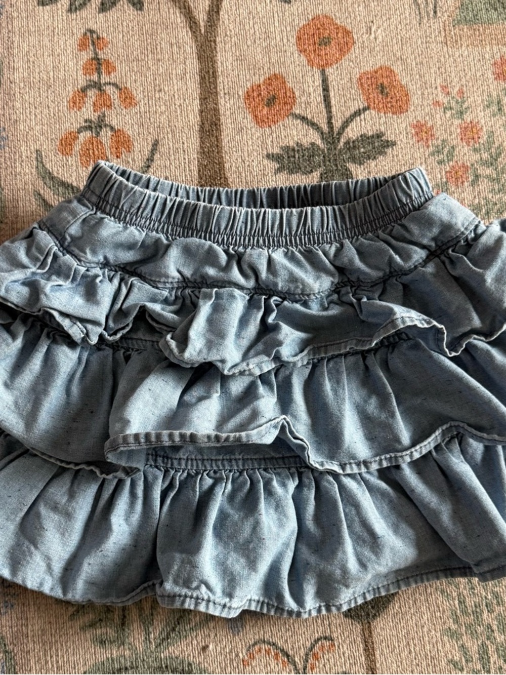 Hanna Andersson Light Blue Denim Ruffle Skirt